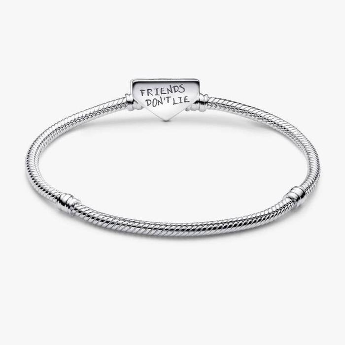 Kit Pulseira Stranger Things Friends Don't Lie + 6 Berloques Banhados em Prata